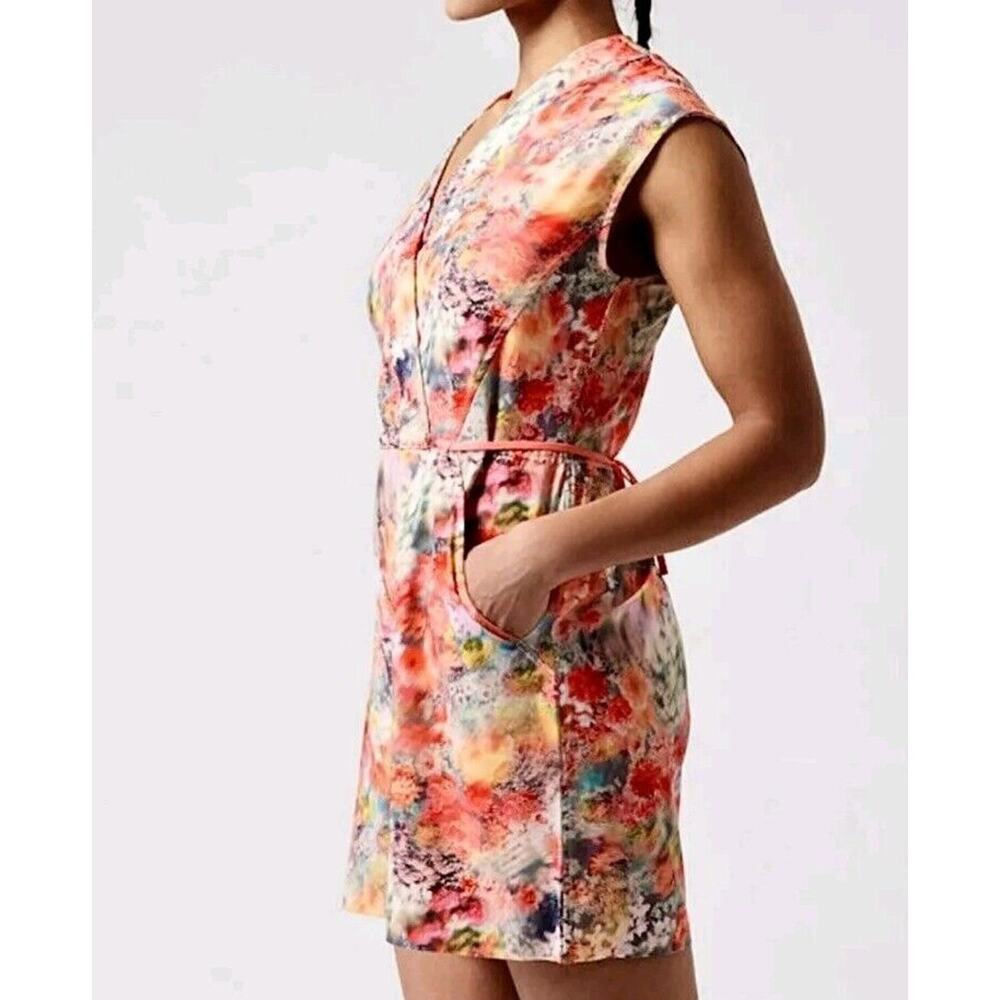 Athleta Multicolor Floral Print Romper